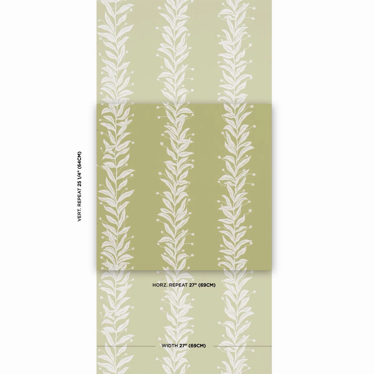 Schumacher Tendril Stripe Wallpaper