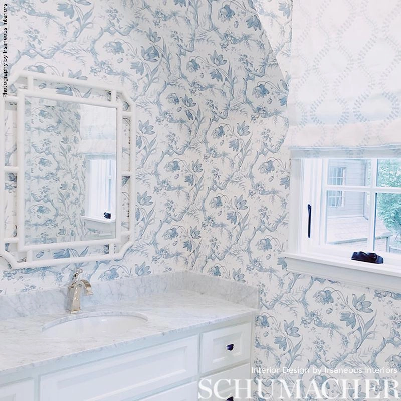 Schumacher Toile De Fleurs Wallpaper 