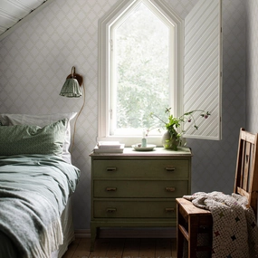 Schumacher Trellis Leaves Wallpaper 