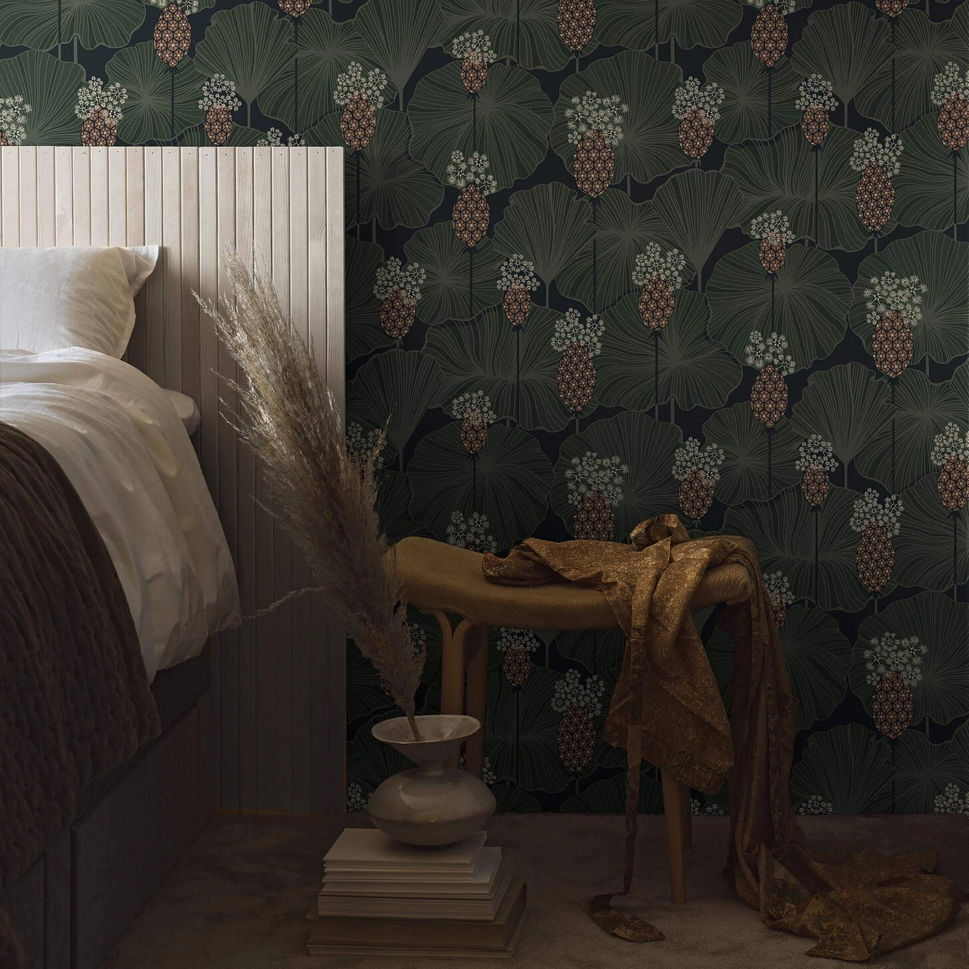 Schumacher Umbrella Leaves Wallpaper 