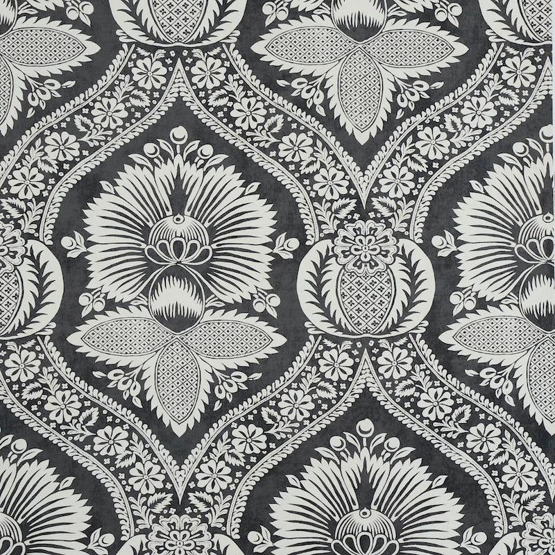 Schumacher Villandry Damask Print Wallpaper
