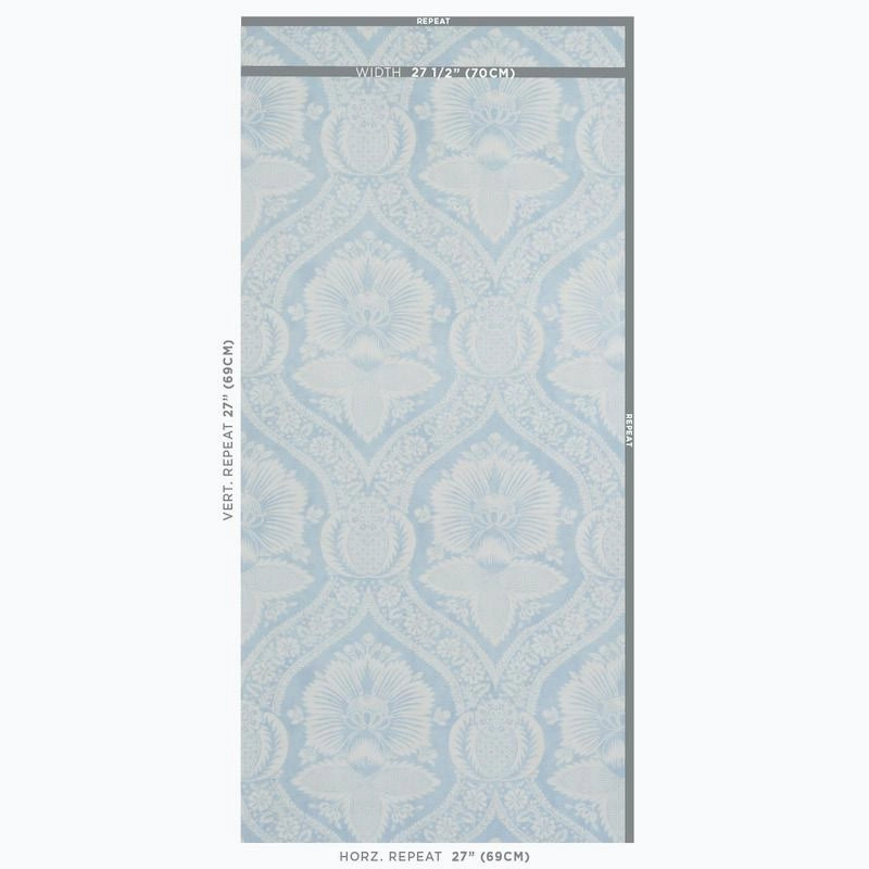 Schumacher Villandry Damask Print Wallpaper