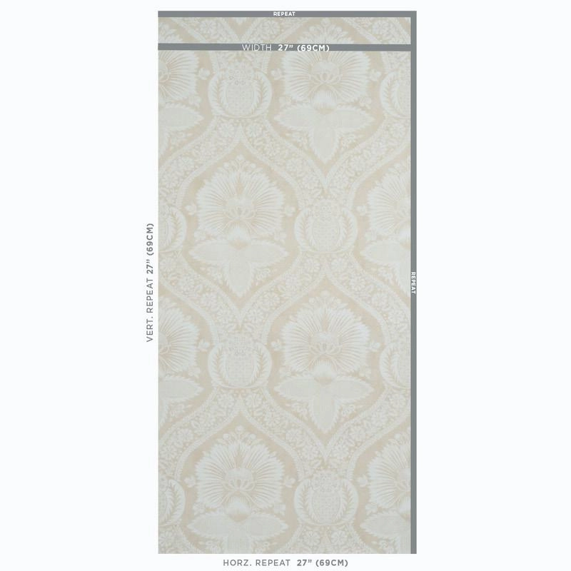 Schumacher Villandry Damask Print Wallpaper