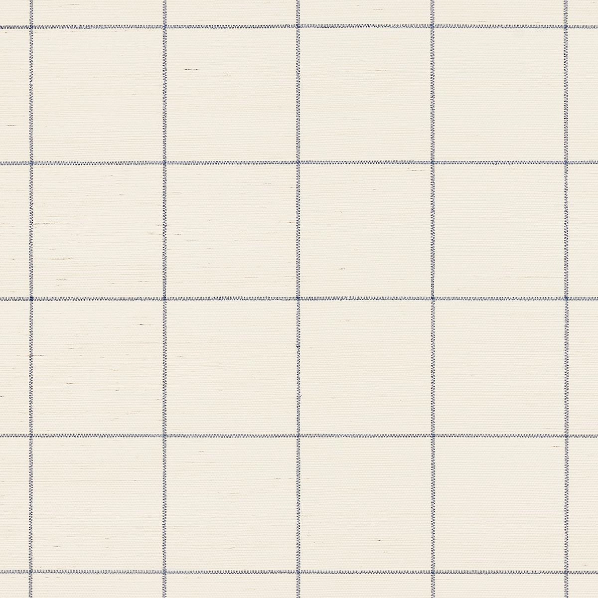 Schumacher Windowpane Embroidered Sisal Wallpaper