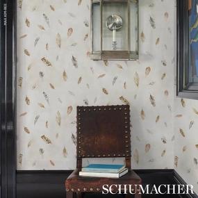 Schumacher Woodland Feathers Wallpaper 