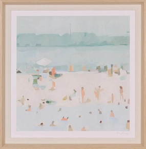 Sea Glass Sandbar Abstract Beach Day Print in Whitewashed Frame- Remove 11/06 JA 