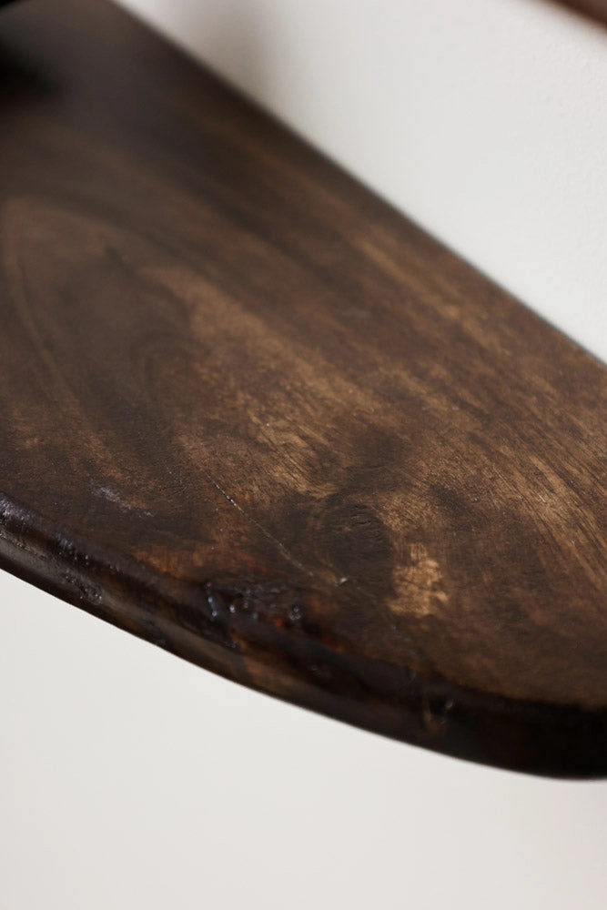 Set Of 2 Walnut Wood Floating Shelves