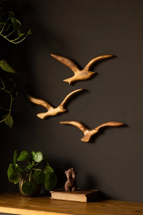 Set of 3 Birds Wall Ornament 