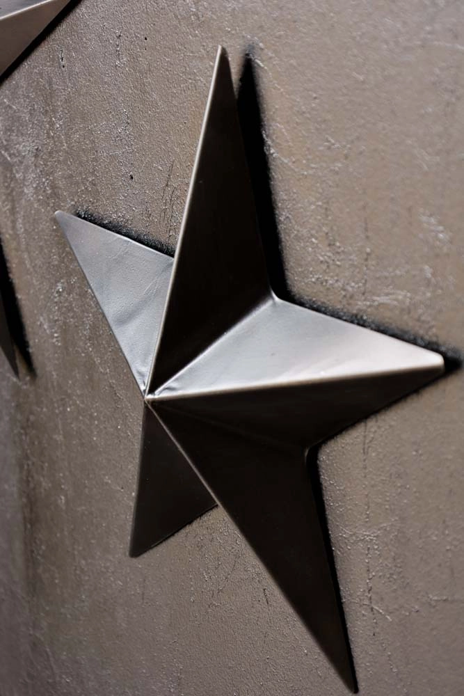 Set Of 3 Black Metal Stars