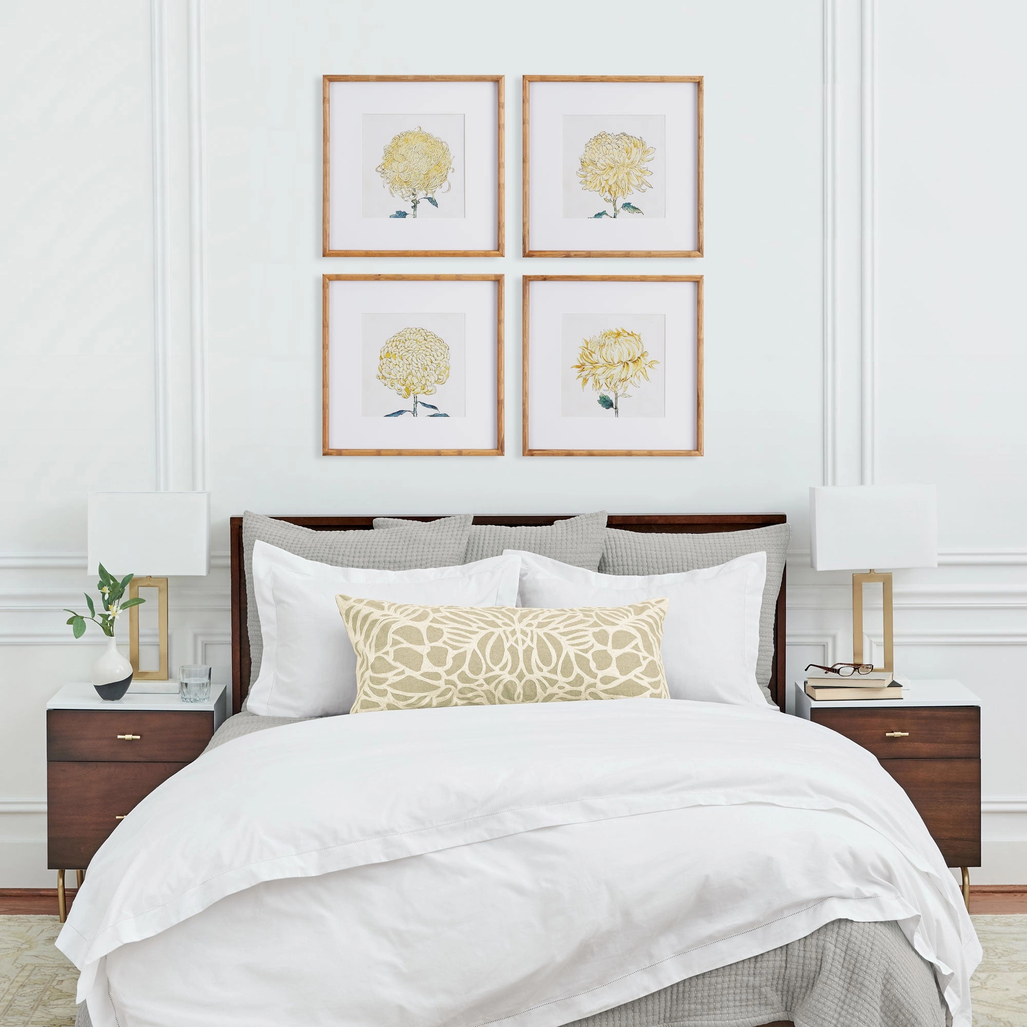 Set of 4 Framed Chrysanthemum Prints