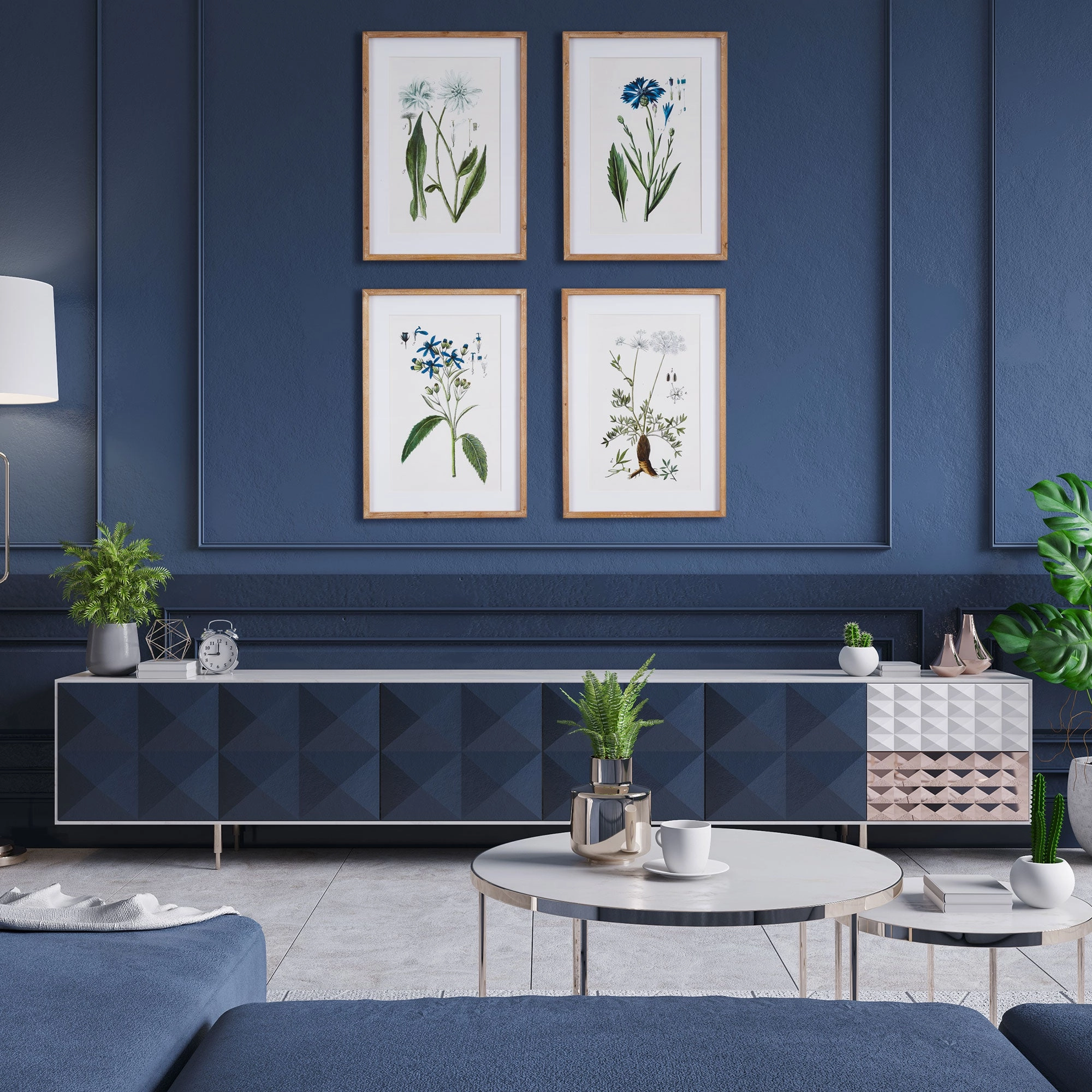 Set of 4 Framed Mountain Botanical Prints
