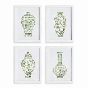 Set of 4 Petite Imperial Ginger Jar Framed Prints 