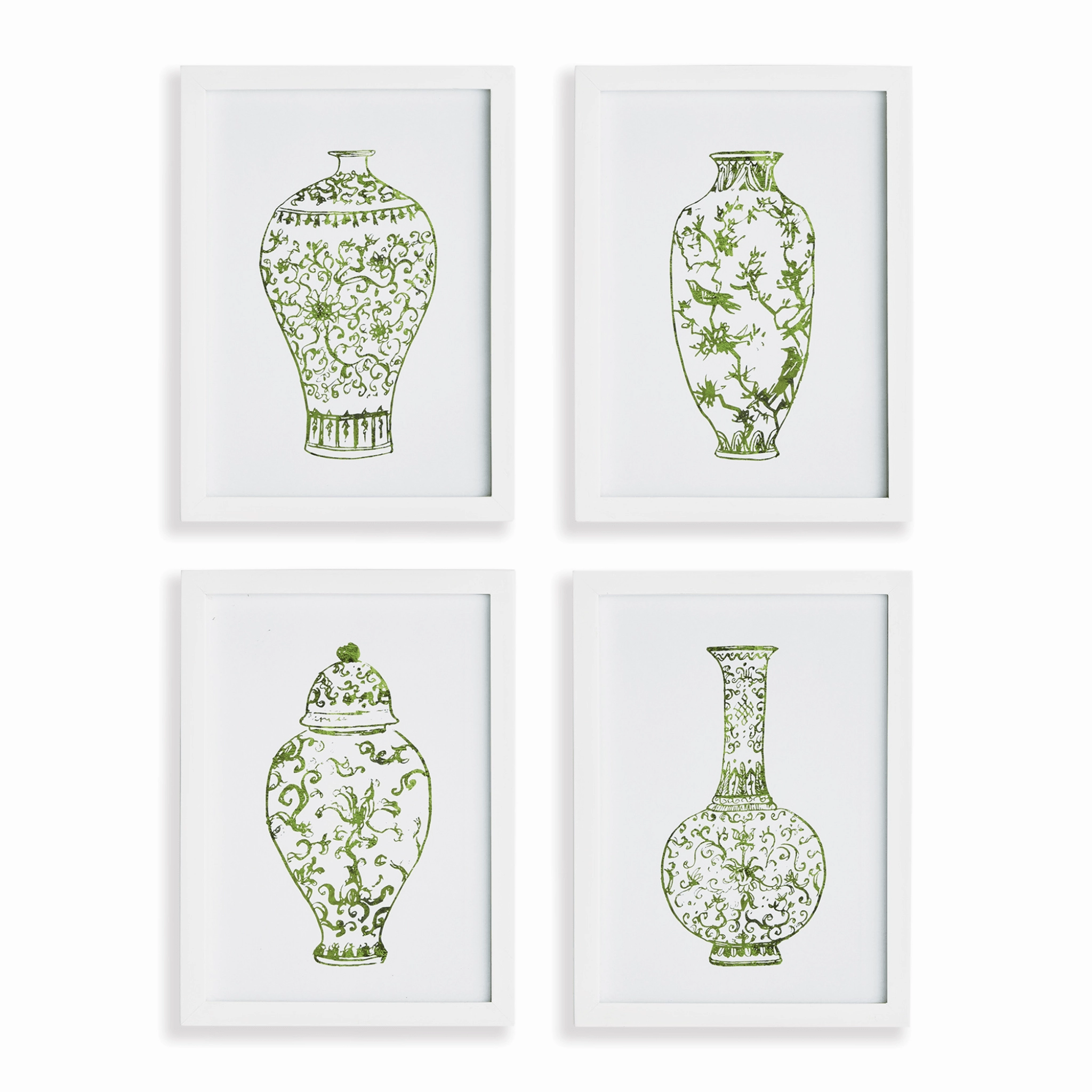Set of 4 Petite Imperial Ginger Jar Framed Prints 