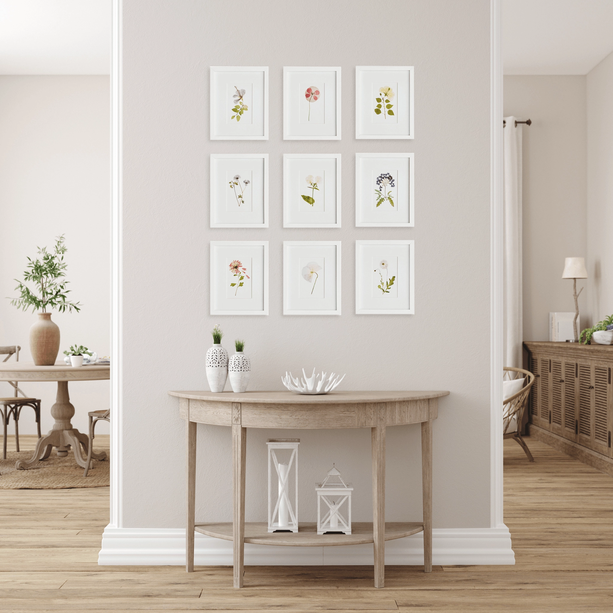 Set of 9 Mountain Flower Petite Framed Prints
