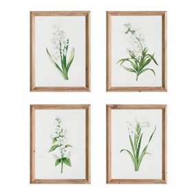 Set of Four Framed Garden Bloom Prints Wall Art 