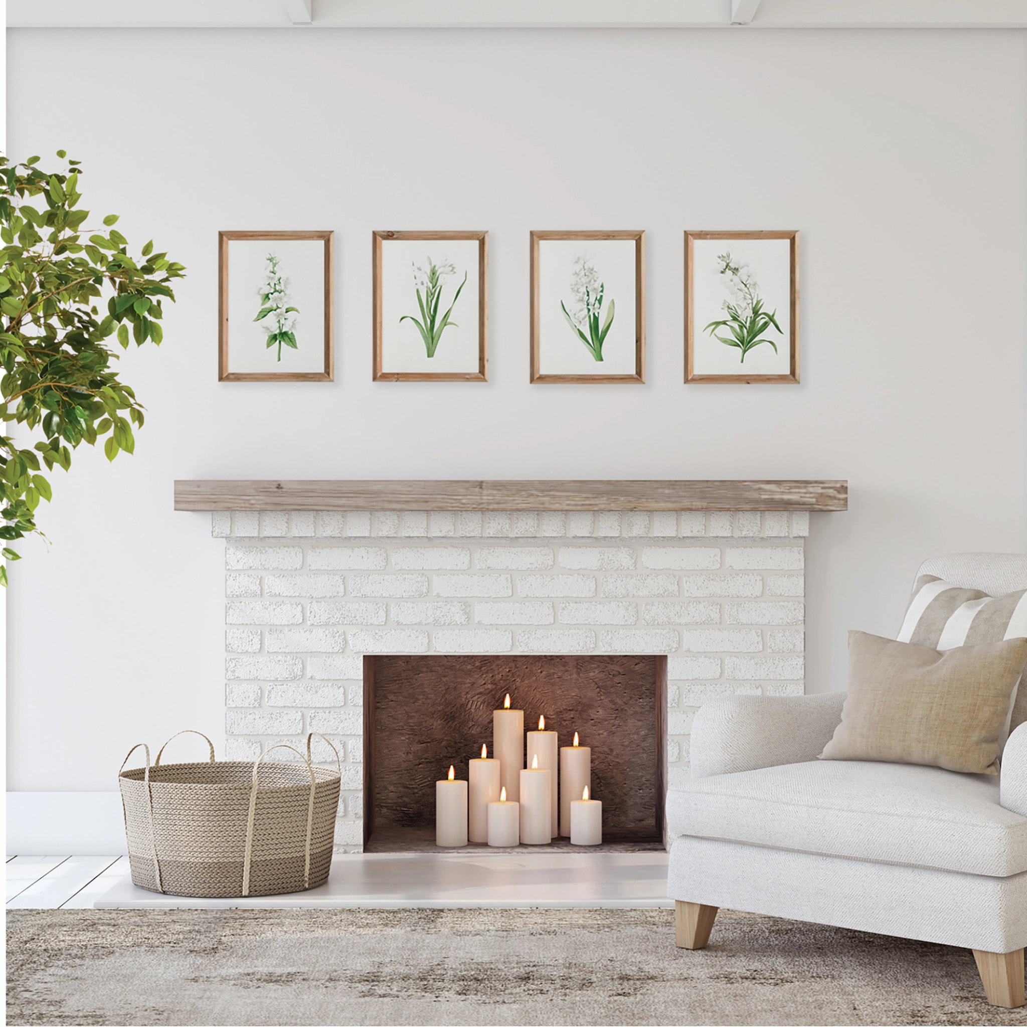 Set of Four Framed Garden Bloom Prints Wall Art