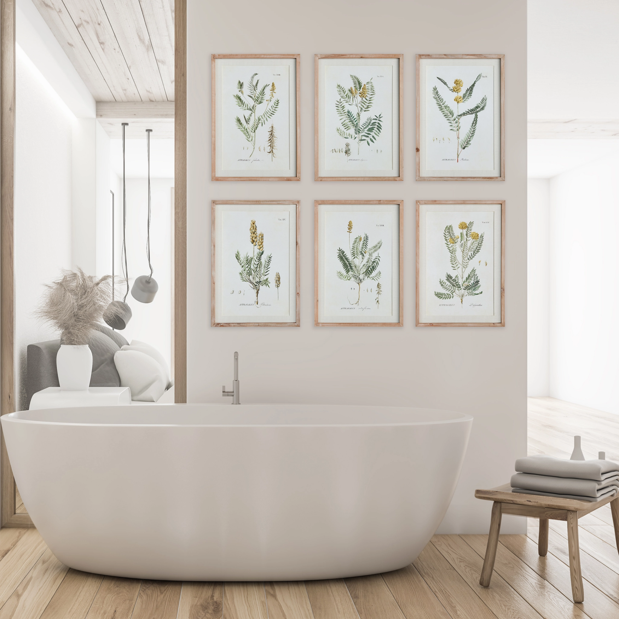 Set of Six Framed Mid-Summer Blooms Prints Wall Art