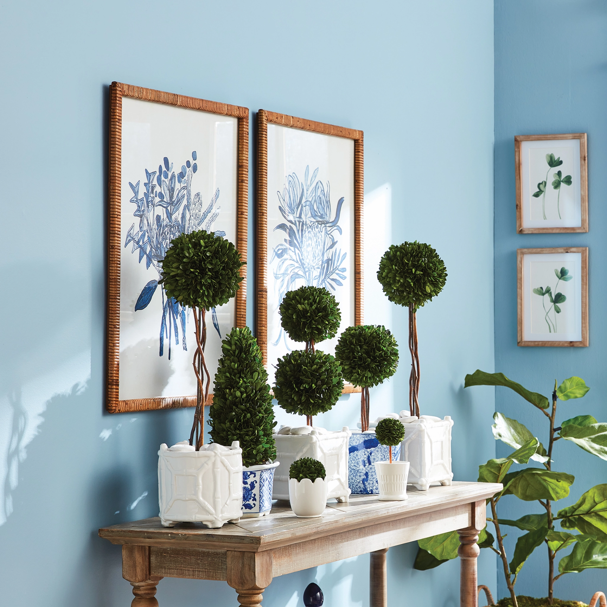 Set of Two Framed Banksia Bouquet Prints Wall Art