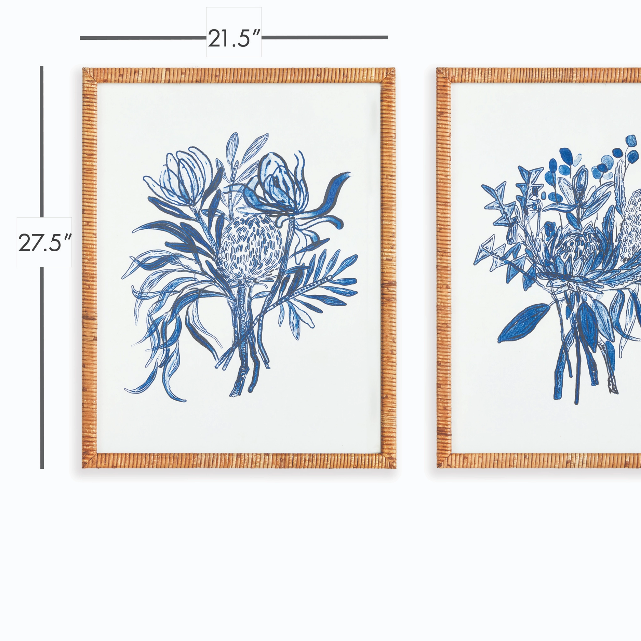 Set of Two Framed Banksia Bouquet Prints Wall Art
