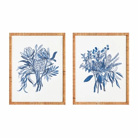 Set of Two Framed Banksia Bouquet Prints Wall Art 