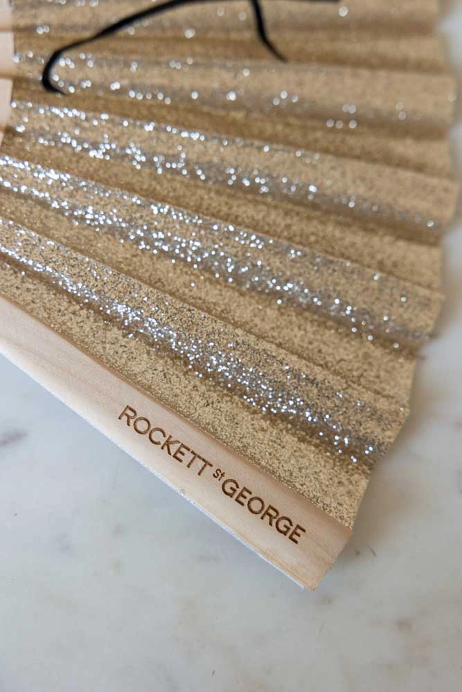 Shit Hot Black & Gold Glitter Fan