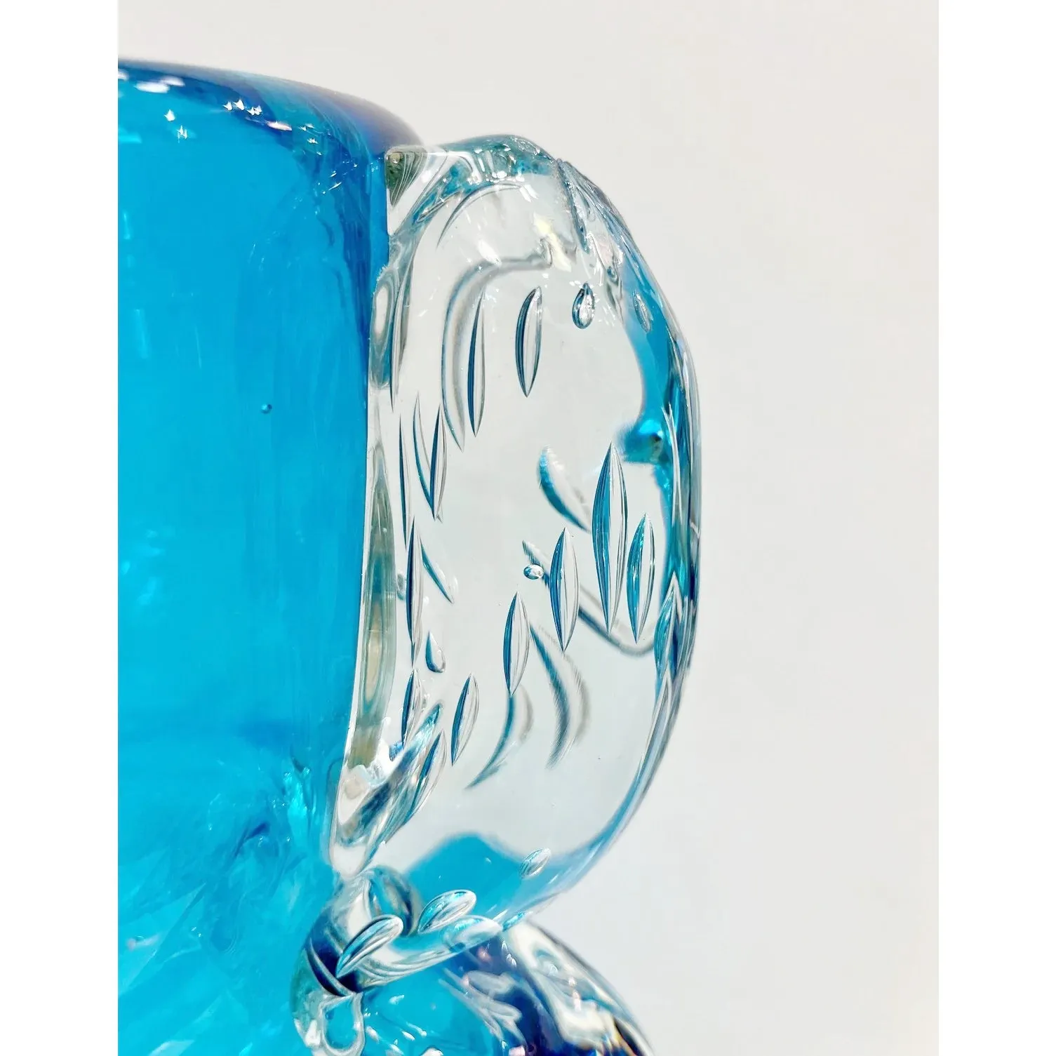 Signed Italian Sky Blue Murano Glass Vase by Flavio Costantini