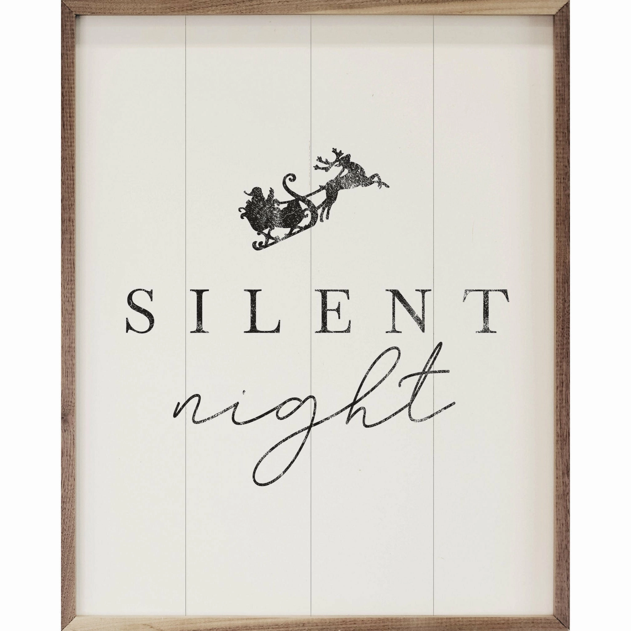 Silent Night Sleigh Wood Framed Print 