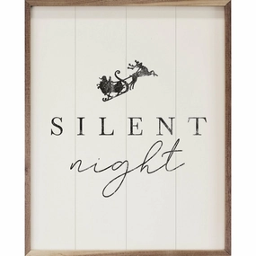 Silent Night Sleigh Wood Framed Print 