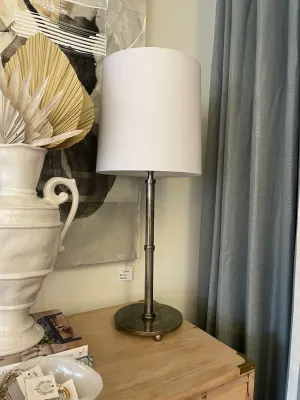 Silver Lamp with White Shade 
