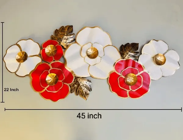 SIMPLE GOLDY AND RED WALL ART