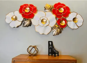 SIMPLE GOLDY AND RED WALL ART 