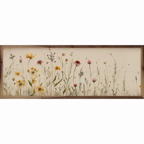 Simple Field Flowers Wood Framed Print 