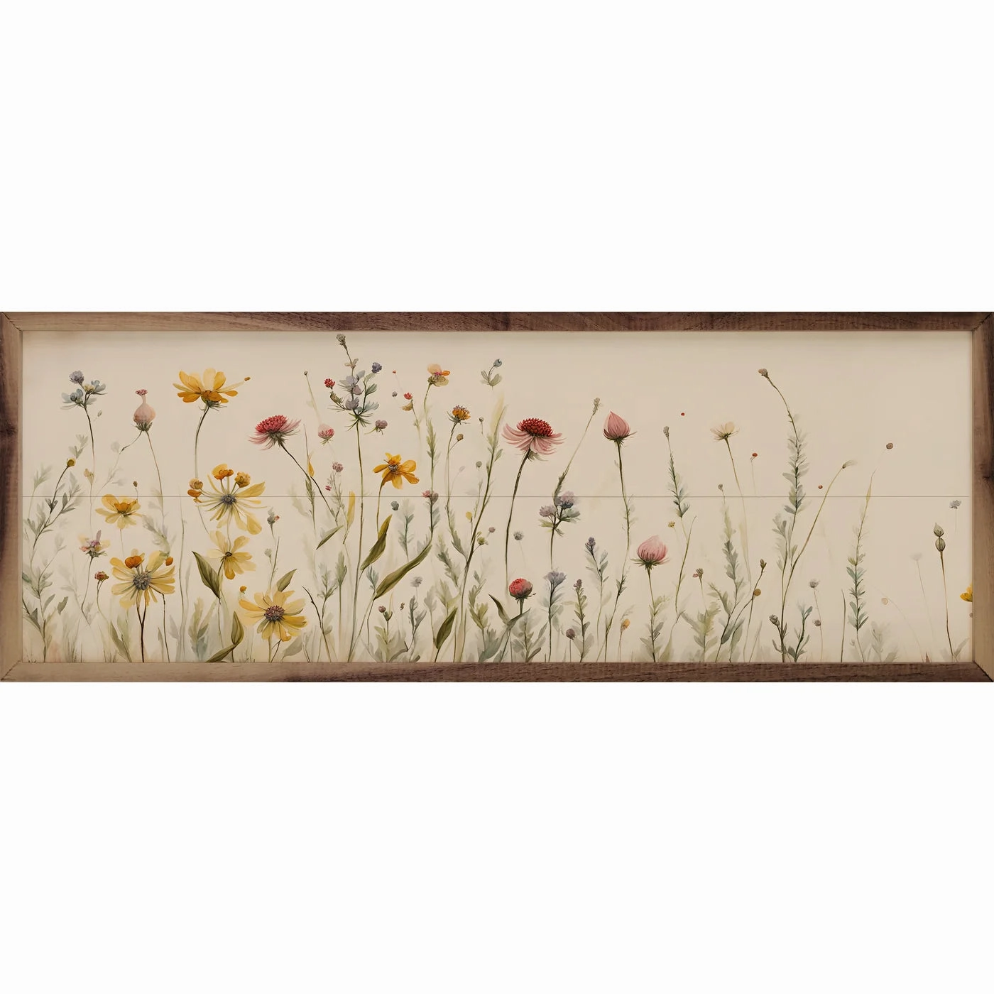 Simple Field Flowers Wood Framed Print 