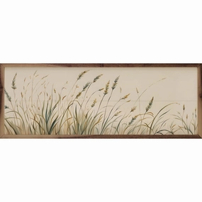Simple Field Greenery Wood Framed Print 