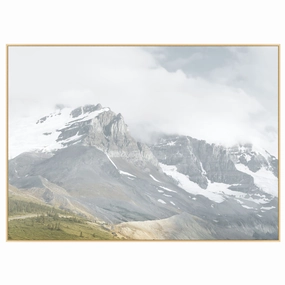 Snow Peaks Through The Fog Framed Wall Art 
