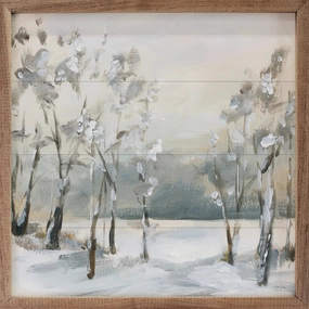Snowy Winter Trees By Katrina Pete Wood Framed Print 
