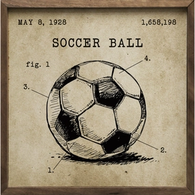 Soccer Ball Patent Wood Framed Print 