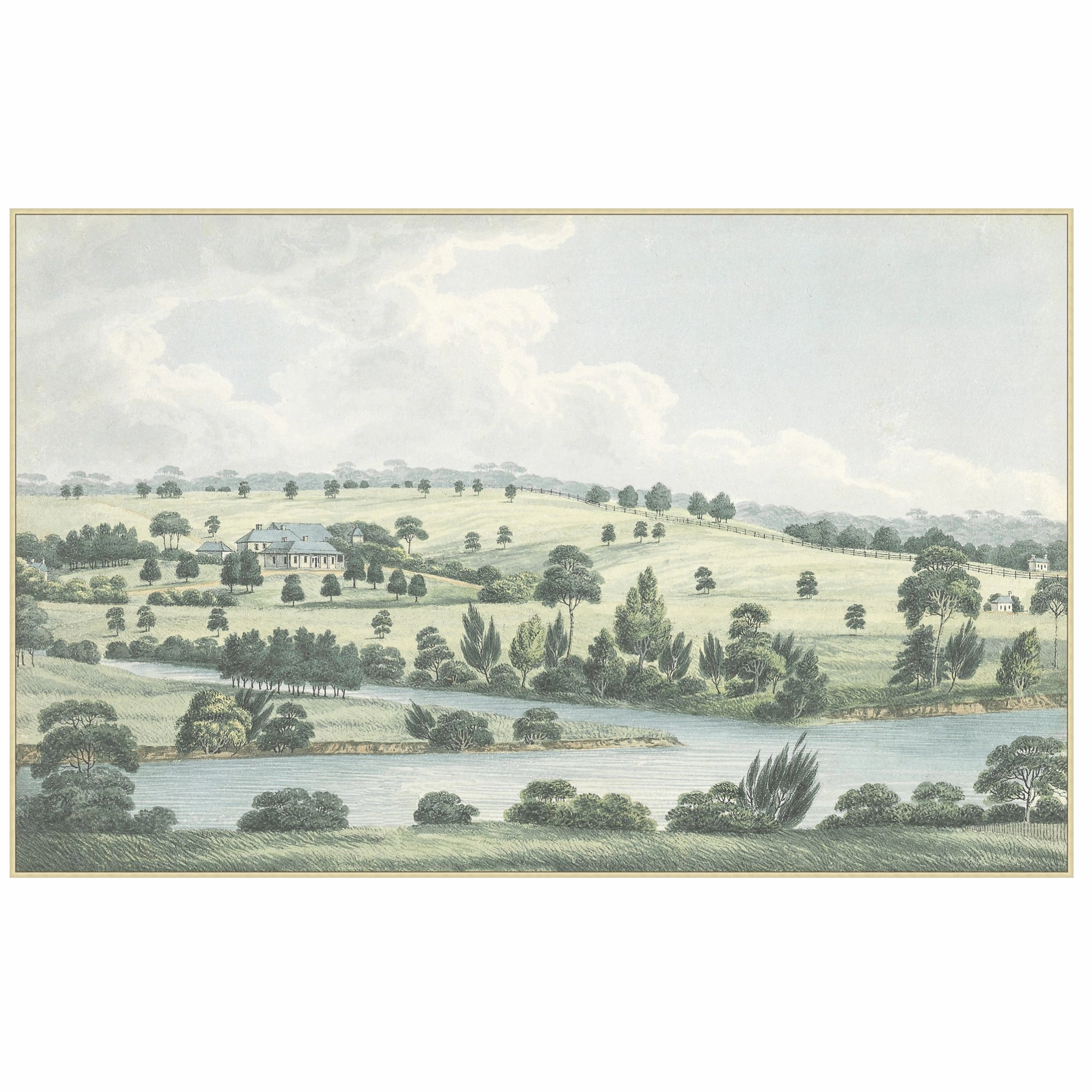 Soft Blue Countryside Framed Wall Art 