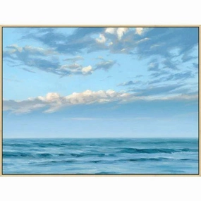 Soft Waves Canvas Wall Art With Gold Floater Frame 
