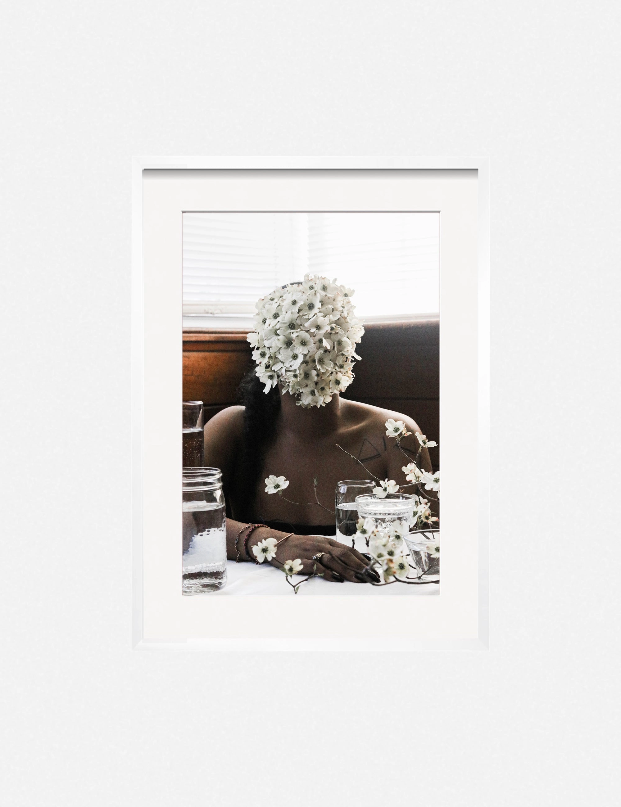 Southern Woman in White Dogwoods Photography Print by Ashley Johnson