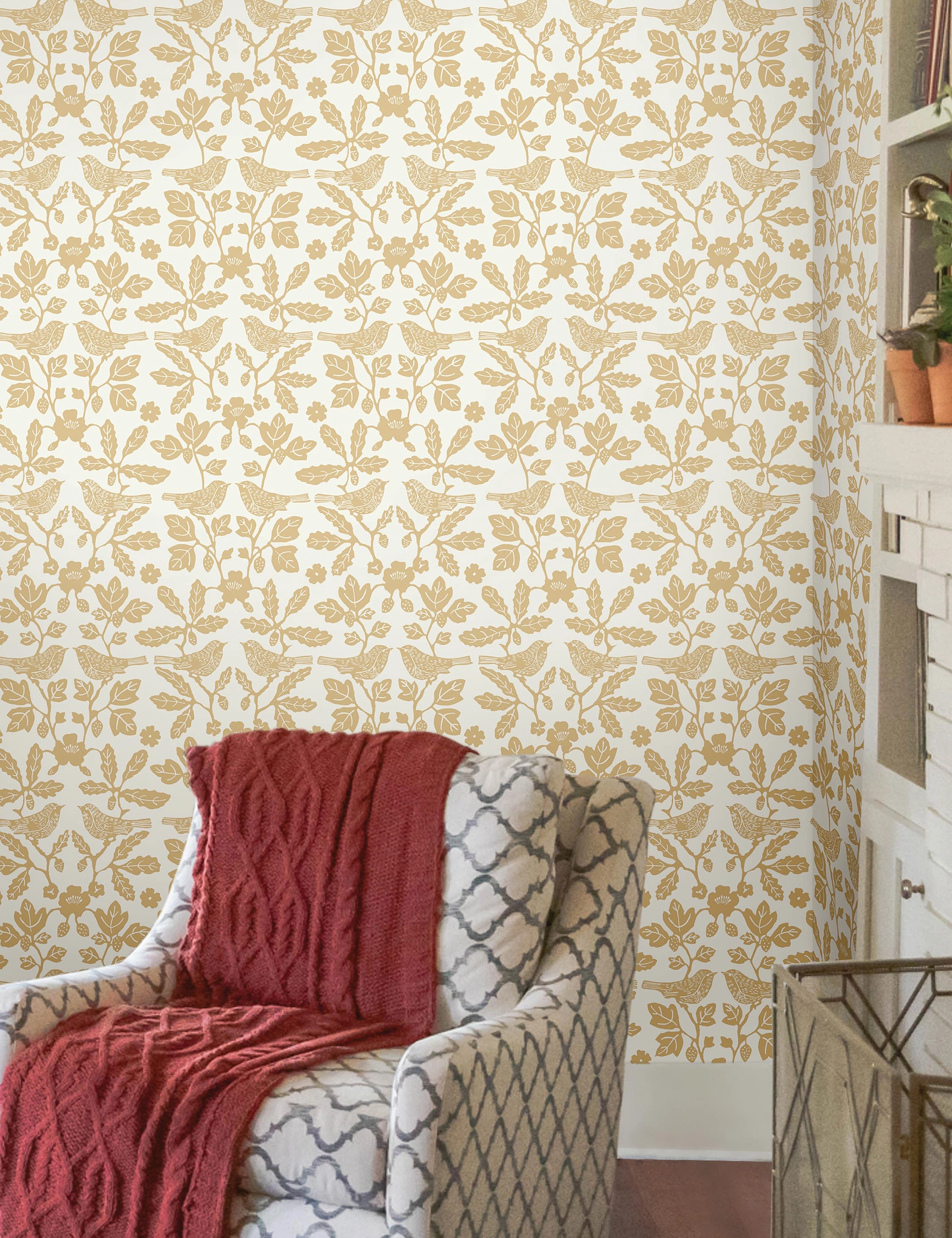 Sparrow and Oak Peel   Stick Wallpaper by Erin & Ben Co.