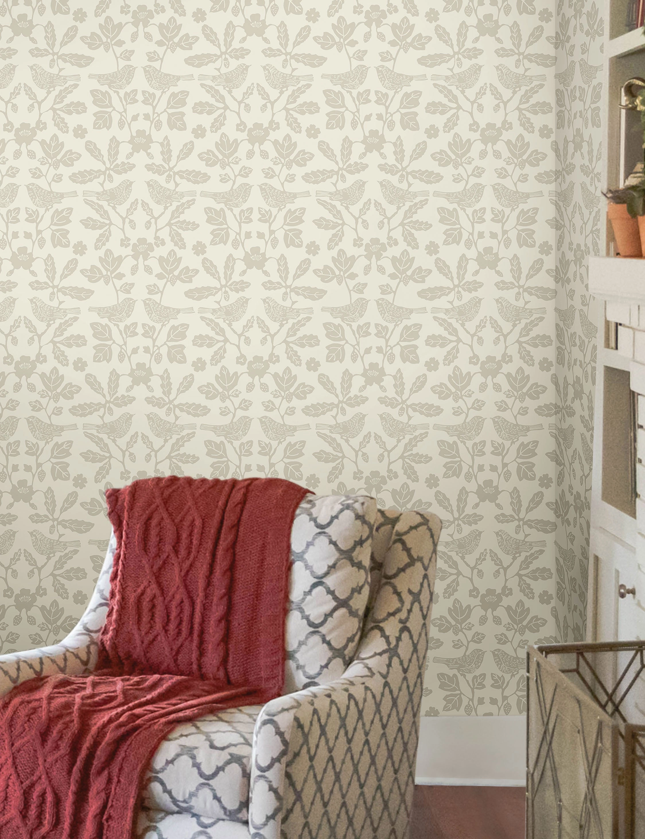 Sparrow and Oak Peel   Stick Wallpaper by Erin & Ben Co.