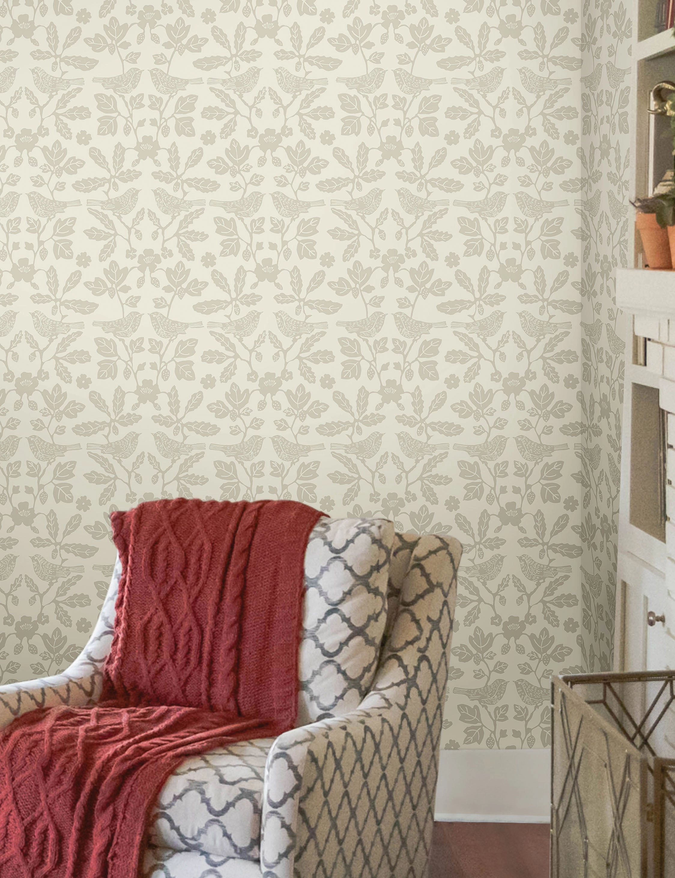 Sparrow and Oak Peel   Stick Wallpaper by Erin & Ben Co.