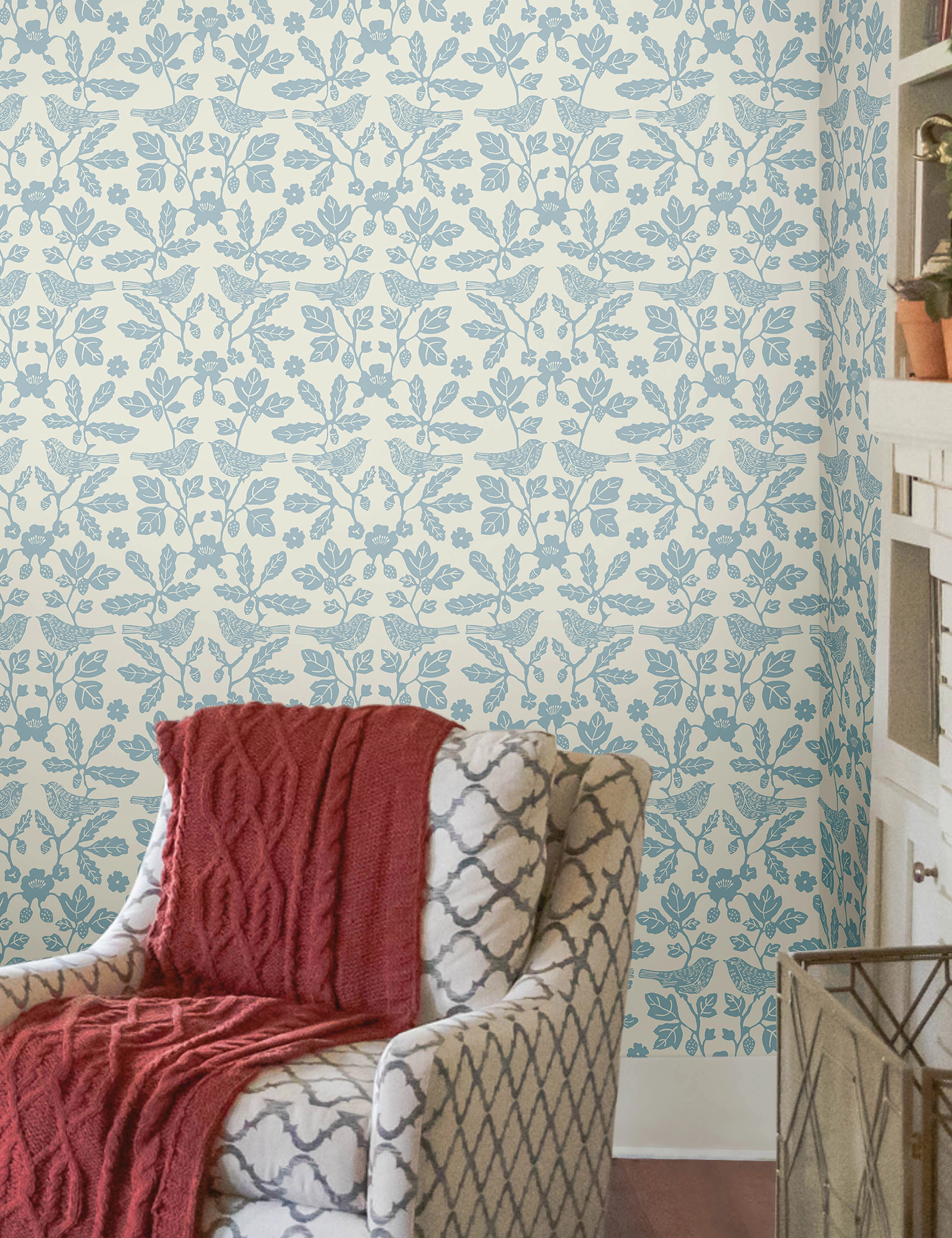 Sparrow and Oak Peel   Stick Wallpaper by Erin & Ben Co.