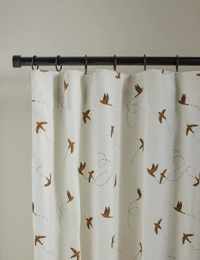 Sparrow Linen Curtain Panel by Rylee   Cru 