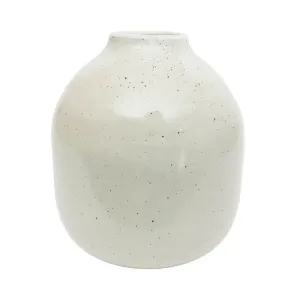 Speckled White Metal Vase 