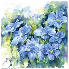 Spring Flowers in Blue 