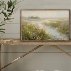 Spring River Wood Framed Print 