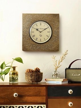 Square Embossed Brass 16 Inches 