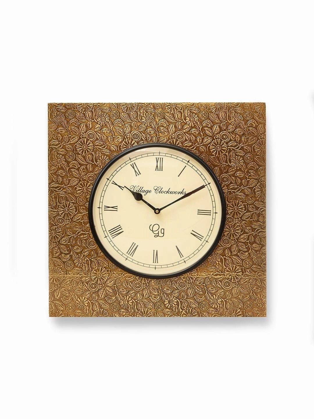 Square Embossed Brass 16 Inches